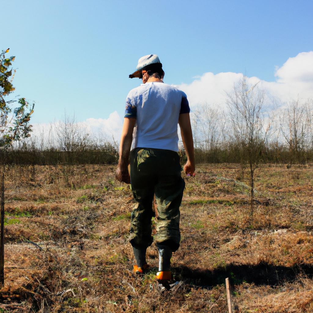 Person working in agroforestry field