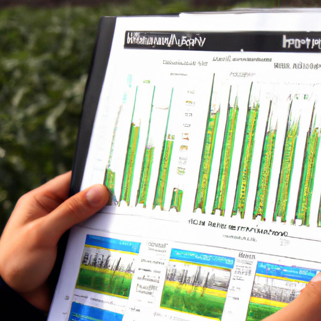 Person analyzing agricultural data visually