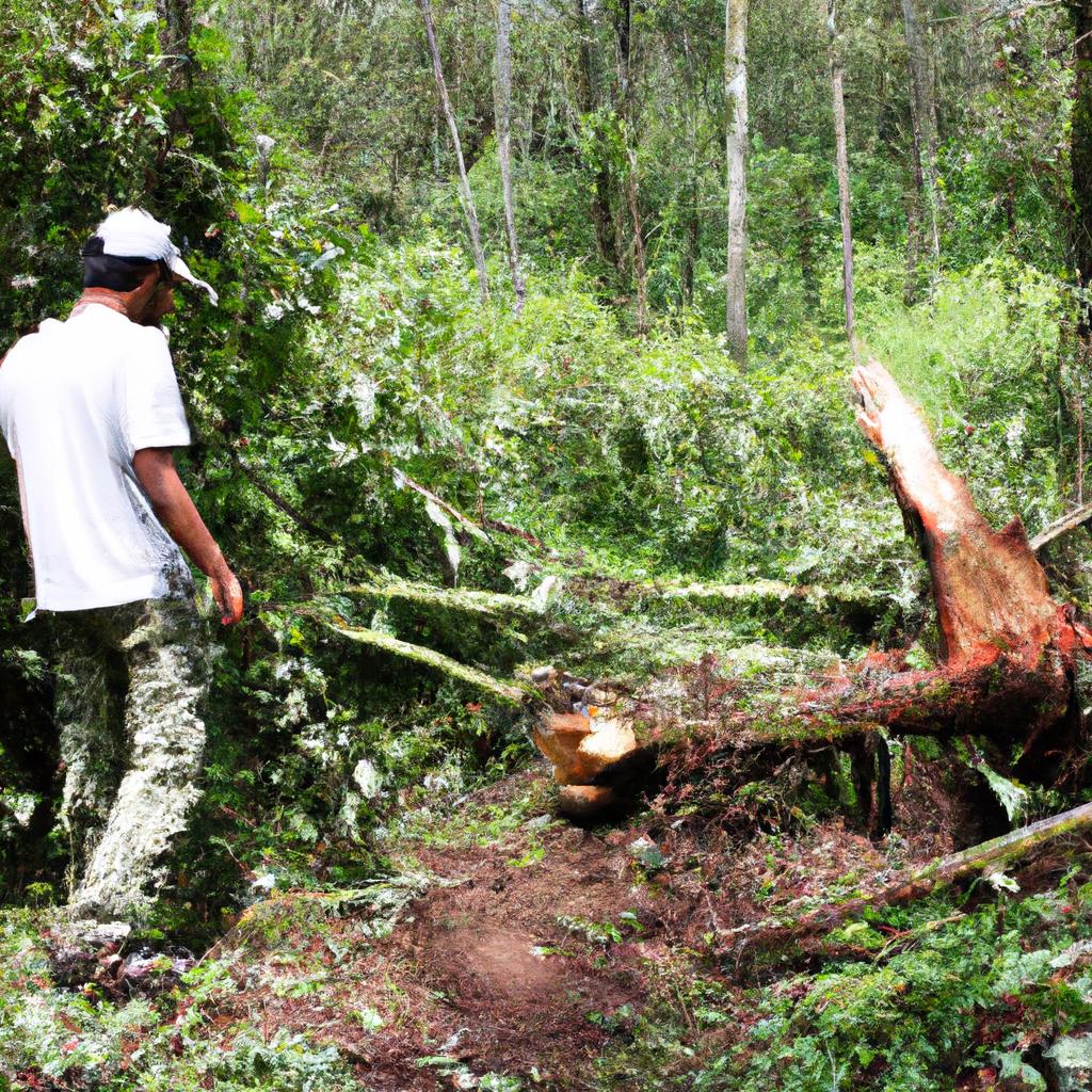 Person conducting forest management activities