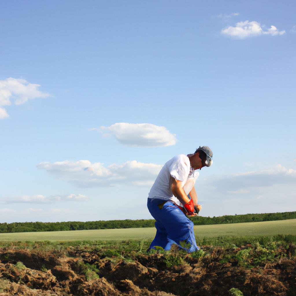 Person working in a field