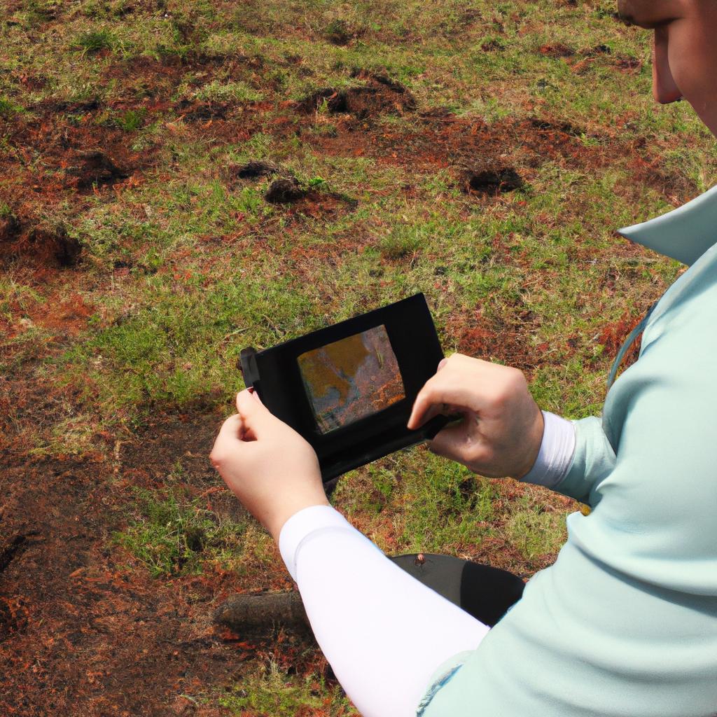 Person using satellite imagery technology